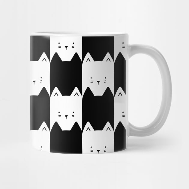 Black and White Checkerboard Cats by MidnightCoffee